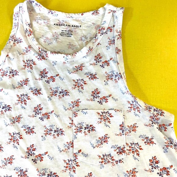 Adorable EUC American Eagle delicate floral print a-line tank top XS - Picture 6 of 7